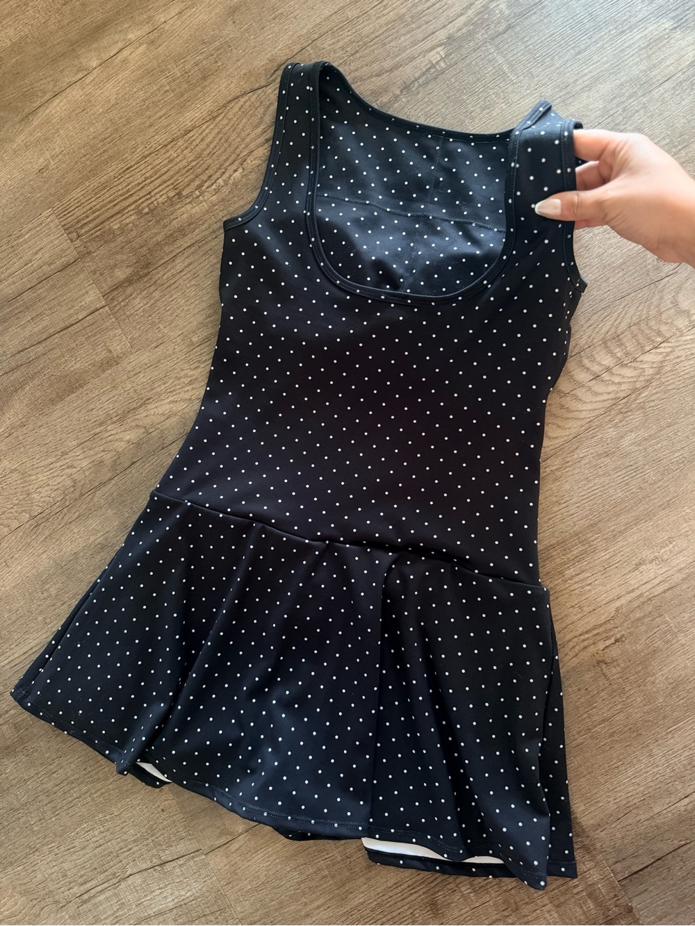 Drop Waist Polka Dot Athletic Dress - Picture 3 of 4